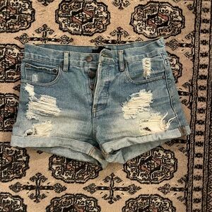 Distressed Denim Shorts